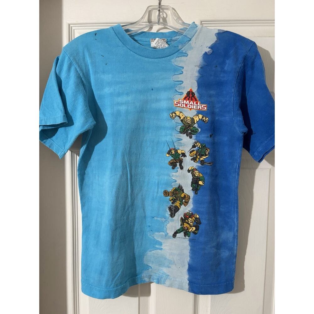 Vintage Small Soldiers Tie Dye Shirt Sz Youth L Blue 1998 Movie Promo